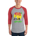 Heather Grey/Heather Red / XS Bengali Unisex Fine Jersey Raglan Tee - Bosonto Ese Gache