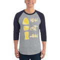 Heather Grey/Navy / XS Bengali Unisex Fine Jersey Raglan Tee - Muro Peti Lyaja