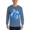 Indigo Blue / S Bengali Ultra Cotton Long Sleeve T-Shirt - Om Namah Shivay-03