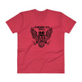 Men's V- Neck T Shirt - Black Eagle- American