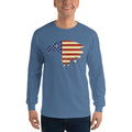 Men's Long Sleeve T-Shirt - Eagle- American Flag design
