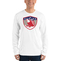 Unisex Long Sleeve T-shirt - Bald Eagle in Shield, Retro design