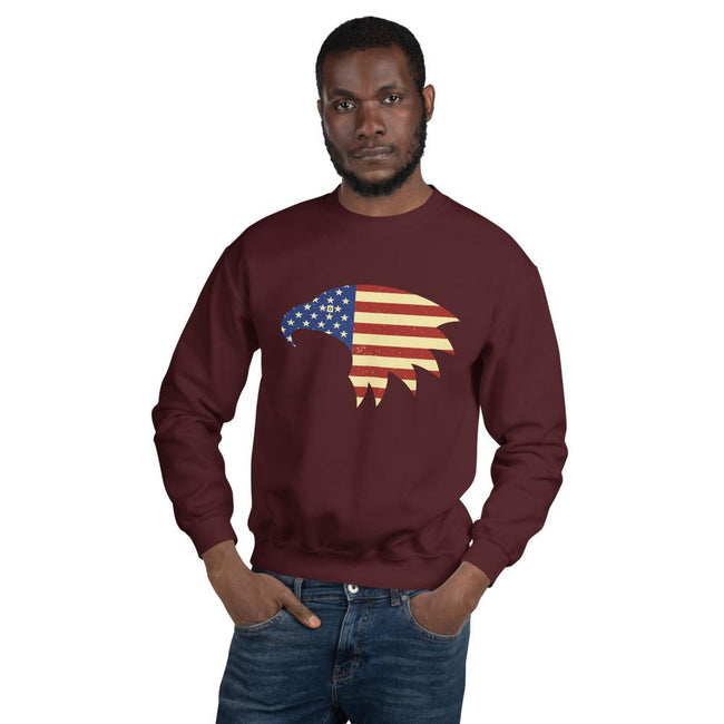 Unisex Crewneck Sweatshirt - Eagle- American Flag design