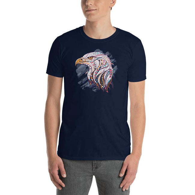 Men's Round Neck T Shirt - Eagle Doodle- Color