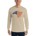Men's Long Sleeve T-Shirt - Eagle- American Flag design