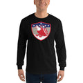 Men's Long Sleeve T-Shirt - Bald Eagle in Shield, Retro design