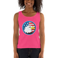 Women's Missy Fit Tank top - Eagle- US Flag Backdrop