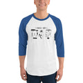 Men's 3/4th Sleeve Raglan T- Shirt - Retro- for the Bearded Men only