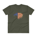 Men's V- Neck T Shirt - Eagle- American Flag design
