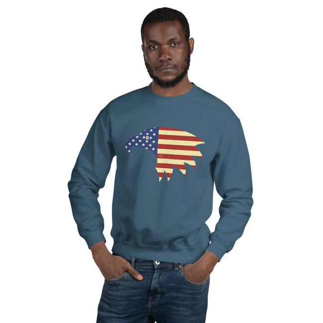 Unisex Crewneck Sweatshirt - Eagle- American Flag design