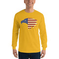 Men's Long Sleeve T-Shirt - Eagle- American Flag design