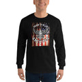 Men's Long Sleeve T-Shirt - Proud to be an American- Eagle & Flag