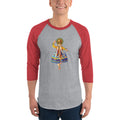 Men's 3/4th Sleeve Raglan T- Shirt - Onam- Kathakali Dancer