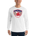 Men's Long Sleeve T-Shirt - Bald Eagle in Shield, Retro design