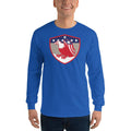 Men's Long Sleeve T-Shirt - Bald Eagle in Shield, Retro design