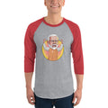 Men's 3/4th Sleeve Raglan T- Shirt - Narendra Modi- Raised Hands