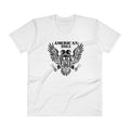 Men's V- Neck T Shirt - Black Eagle- American