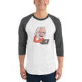 Men's 3/4th Sleeve Raglan T- Shirt - Narendra Modi- Laptop Cartoon