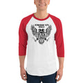 Men's 3/4th Sleeve Raglan T- Shirt - Black Eagle- American