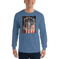 Men's Long Sleeve T-Shirt - Proud to be an American- Eagle & Flag