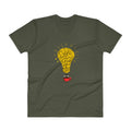 Men's V- Neck T Shirt - Coffee is always a good idea- bulb