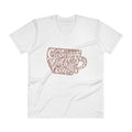 Men's V- Neck T Shirt - Good days start with coffee
