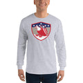 Men's Long Sleeve T-Shirt - Bald Eagle in Shield, Retro design