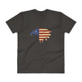 Men's V- Neck T Shirt - Eagle- American Flag design