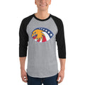 Men's 3/4th Sleeve Raglan T- Shirt - 6 Stars in a circle- Eagle Design