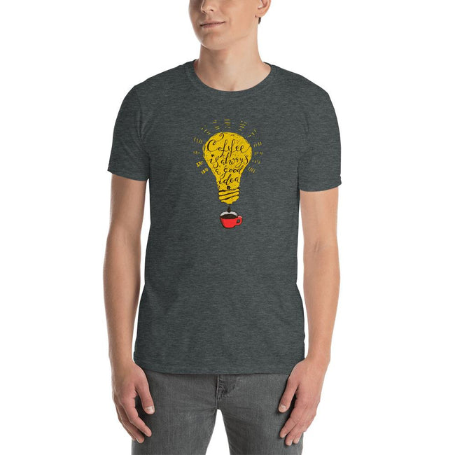 Men's Round Neck T Shirt - Coffee is always a good idea- bulb