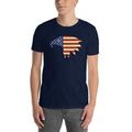 Men's Round Neck T Shirt - Eagle- American Flag design