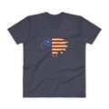 Men's V- Neck T Shirt - Eagle- American Flag design