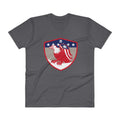 Men's V- Neck T Shirt - Bald Eagle in Shield, Retro design