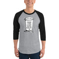 Men's 3/4th Sleeve Raglan T- Shirt - Good days start with coffee- Takeaway cup