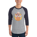 Men's 3/4th Sleeve Raglan T- Shirt - Narendra Modi- Raised Hands