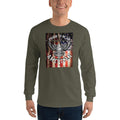 Men's Long Sleeve T-Shirt - Proud to be an American- Eagle & Flag