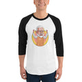Men's 3/4th Sleeve Raglan T- Shirt - Narendra Modi- Raised Hands