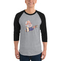Men's 3/4th Sleeve Raglan T- Shirt - Namo- Drinking Chai- Cartoon