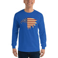Men's Long Sleeve T-Shirt - Eagle- American Flag design