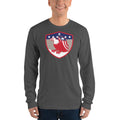 Unisex Long Sleeve T-shirt - Bald Eagle in Shield, Retro design
