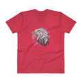 Men's V- Neck T Shirt - Eagle Doodle- Color