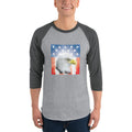 Men's 3/4th Sleeve Raglan T- Shirt - Shining- Eagle & Star Spangled Banner