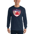 Men's Long Sleeve T-Shirt - Bald Eagle in Shield, Retro design