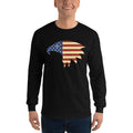 Men's Long Sleeve T-Shirt - Eagle- American Flag design