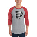 Men's 3/4th Sleeve Raglan T- Shirt - Coffee Mug