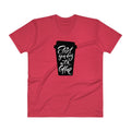 Men's V- Neck T Shirt - Start your day with coffee