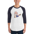 Men's 3/4th Sleeve Raglan T- Shirt - Namo- Drinking Chai- Cartoon