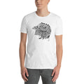 Men's Round Neck T Shirt - Eagle Doodle- Black & White