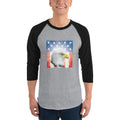 Men's 3/4th Sleeve Raglan T- Shirt - Shining- Eagle & Star Spangled Banner