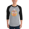 Men's 3/4th Sleeve Raglan T- Shirt - Narendra Modi- Raised Hands